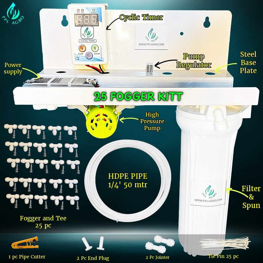25 Fogger Kitt With Timer & Regulator ( Area 625 sq ft / 40 mtr )