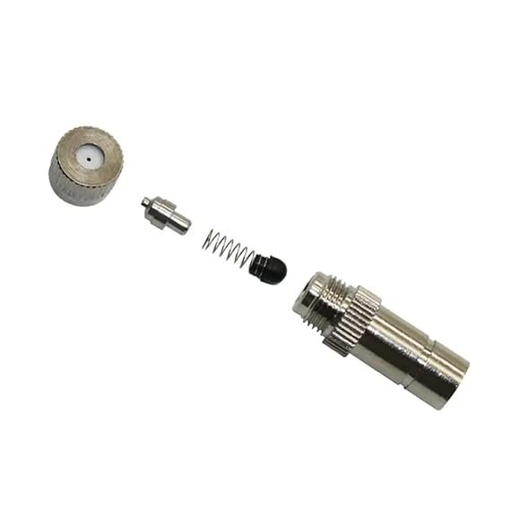 Brass Misting Nozzle Pack of 10 | 0.3mm Mist Sprinkler for Garden Water Spray | Anti-Drip Fogger, Cleanable Mist Nozzles for Outdoor Cooling, Irrigation & Greenhouse System thumbnail