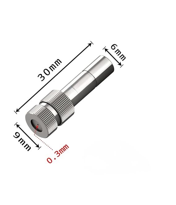 Brass Misting Nozzle Pack of 10 | 0.3mm Mist Sprinkler for Garden Water Spray | Anti-Drip Fogger, Cleanable Mist Nozzles for Outdoor Cooling, Irrigation & Greenhouse System thumbnail