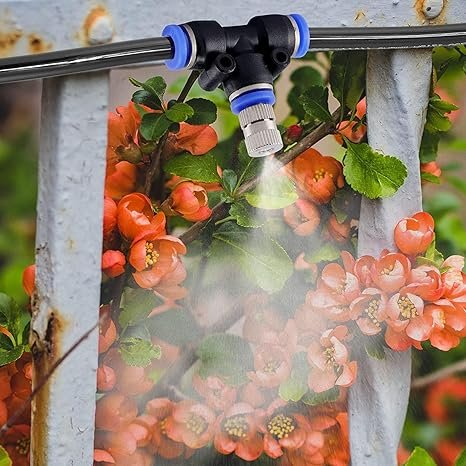 Brass Misting Nozzle Pack of 10 | 0.3mm Mist Sprinkler for Garden Water Spray | Anti-Drip Fogger, Cleanable Mist Nozzles for Outdoor Cooling, Irrigation & Greenhouse System thumbnail